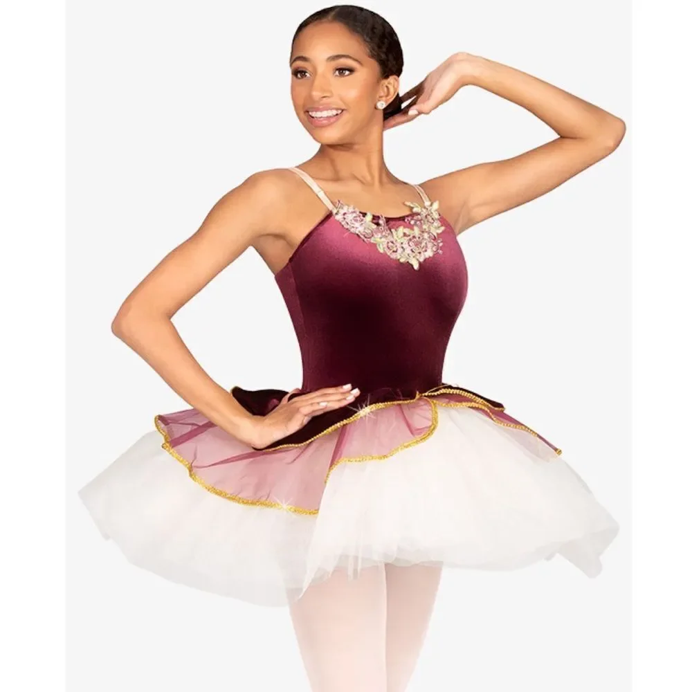 ELISSE Womens Ballet Velvet Platter Tutu Dress!
